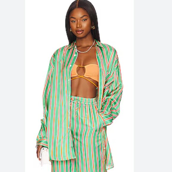 NWT BLANCA Dillon Shirt in Green and Orange Size XS/S
